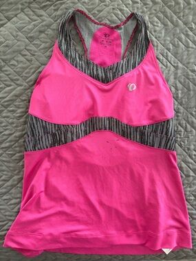Pearl Izumi Hot Pink Racerback Performance Tank with Gray Accents